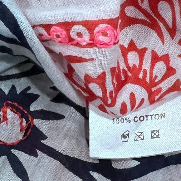 Kalypso 7 Sumba Strapless Dress Coverup, White Multi, Cotton, M - Picture 6 of 12